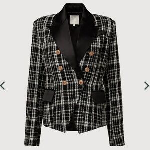 Black and White Plaid Blazer